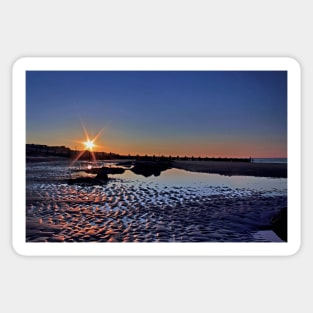 Sun Setting at Walcott Beach Sticker